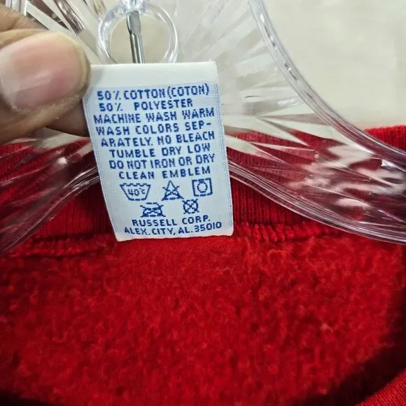 Vtg Russell Athletic Men's Red Hillside School Sweatshirt Made In USA Size M - Picture 5 of 9